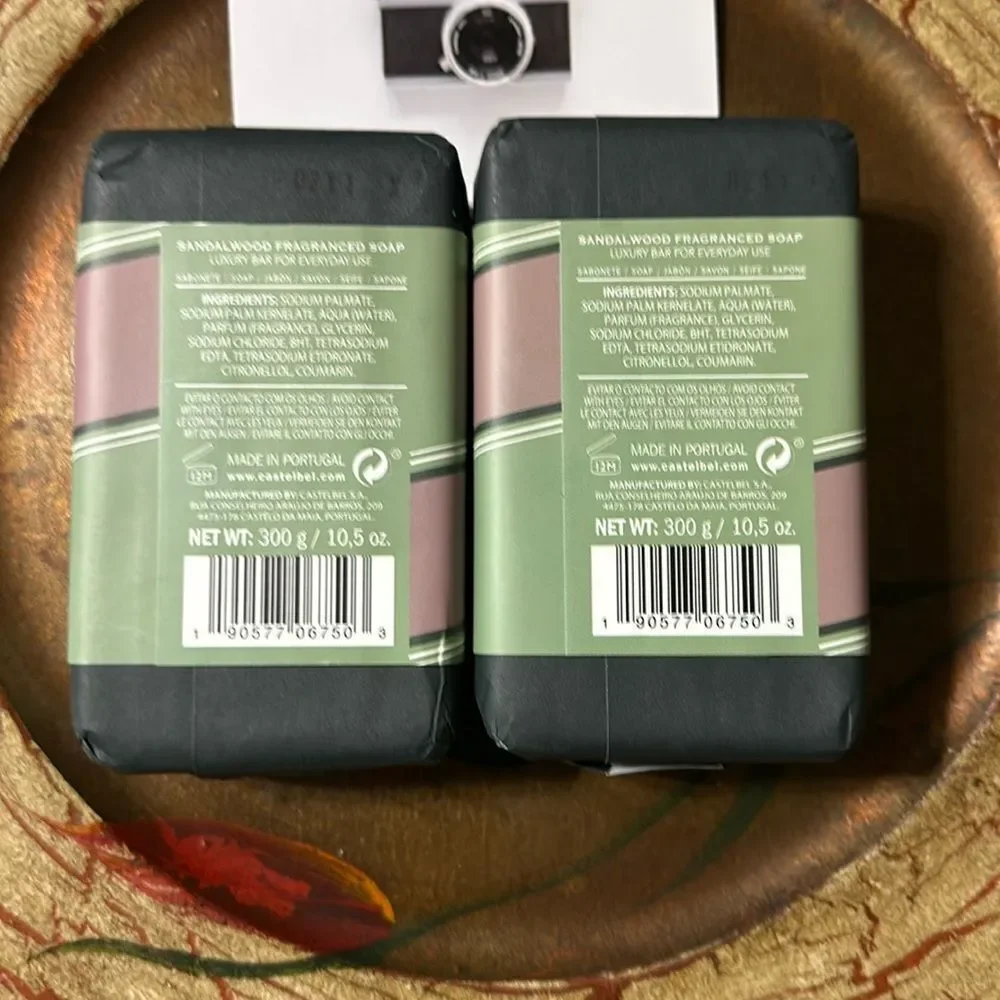 CASTELBEL LIMITED EDITION Luxury Triple Milled Sandalwood Scented Soap Bars 2pk